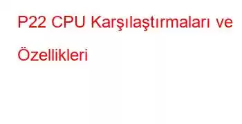 P22 CPU Karşılaştırmaları ve Özellikleri