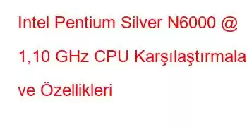 Intel Pentium Silver N6000 @ 1,10 GHz CPU Karşılaştırmaları ve Özellikleri