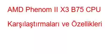 AMD Phenom II X3 B75 CPU Karşılaştırmaları ve Özellikleri