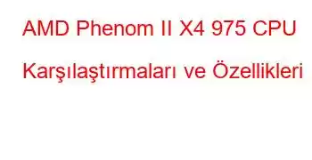 AMD Phenom II X4 975 CPU Karşılaştırmaları ve Özellikleri