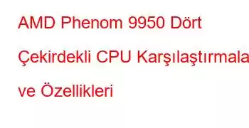 AMD Phenom 9950 Dört Çekirdekli CPU Karşılaştırmaları ve Özellikleri