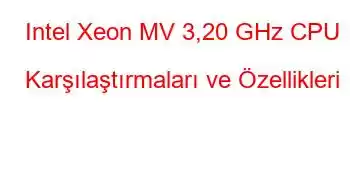 Intel Xeon MV 3,20 GHz CPU Karşılaştırmaları ve Özellikleri