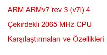 ARM ARMv7 rev 3 (v7l) 4 Çekirdekli 2065 MHz CPU Karşılaştırmaları ve Özellikleri