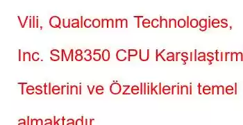 Vili, Qualcomm Technologies, Inc. SM8350 CPU Karşılaştırma Testlerini ve Özelliklerini temel almaktadır