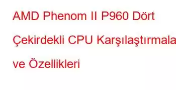 AMD Phenom II P960 Dört Çekirdekli CPU Karşılaştırmaları ve Özellikleri