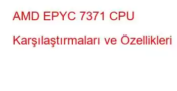 AMD EPYC 7371 CPU Karşılaştırmaları ve Özellikleri