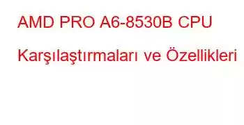 AMD PRO A6-8530B CPU Karşılaştırmaları ve Özellikleri