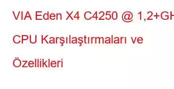 VIA Eden X4 C4250 @ 1,2+GHz CPU Karşılaştırmaları ve Özellikleri