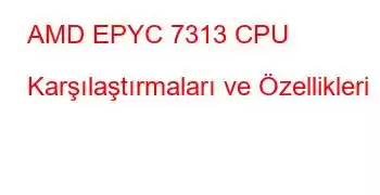 AMD EPYC 7313 CPU Karşılaştırmaları ve Özellikleri