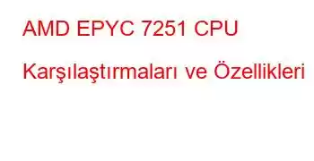 AMD EPYC 7251 CPU Karşılaştırmaları ve Özellikleri