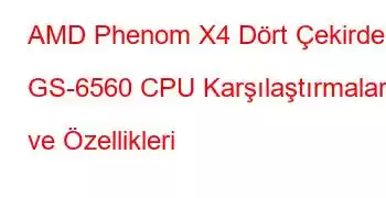 AMD Phenom X4 Dört Çekirdekli GS-6560 CPU Karşılaştırmaları ve Özellikleri