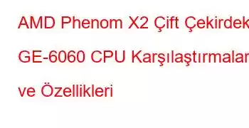 AMD Phenom X2 Çift Çekirdekli GE-6060 CPU Karşılaştırmaları ve Özellikleri